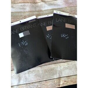Lane Bryant Daysheer Control Top Stockings Pantyhose Size D Beige Off Black Lot